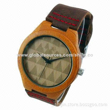 Latest bamboo wooden watch with shadowing dial, Japan quartz movement